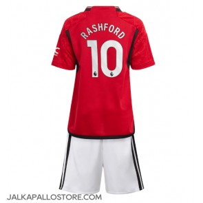 Manchester United Marcus Rashford #10 Kotipaita Lapsille 2023-24 Lyhythihainen (+ shortsit)